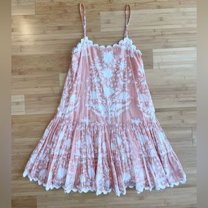 NWT Juliet Dunn Block Print Viva Fleur Pink Jaipur Pink Dress